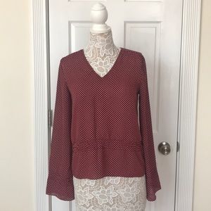 Red polka dot dress shirt